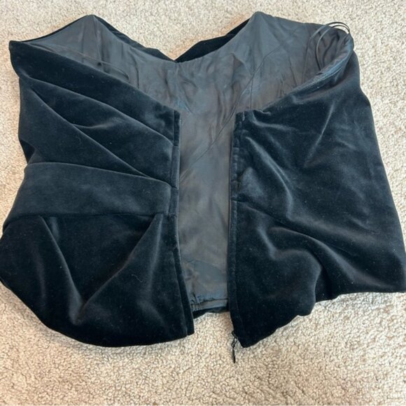 Zara ZW Collection black velvet strapless corset bustier top blouse Sz S NWOT - Picture 5 of 14